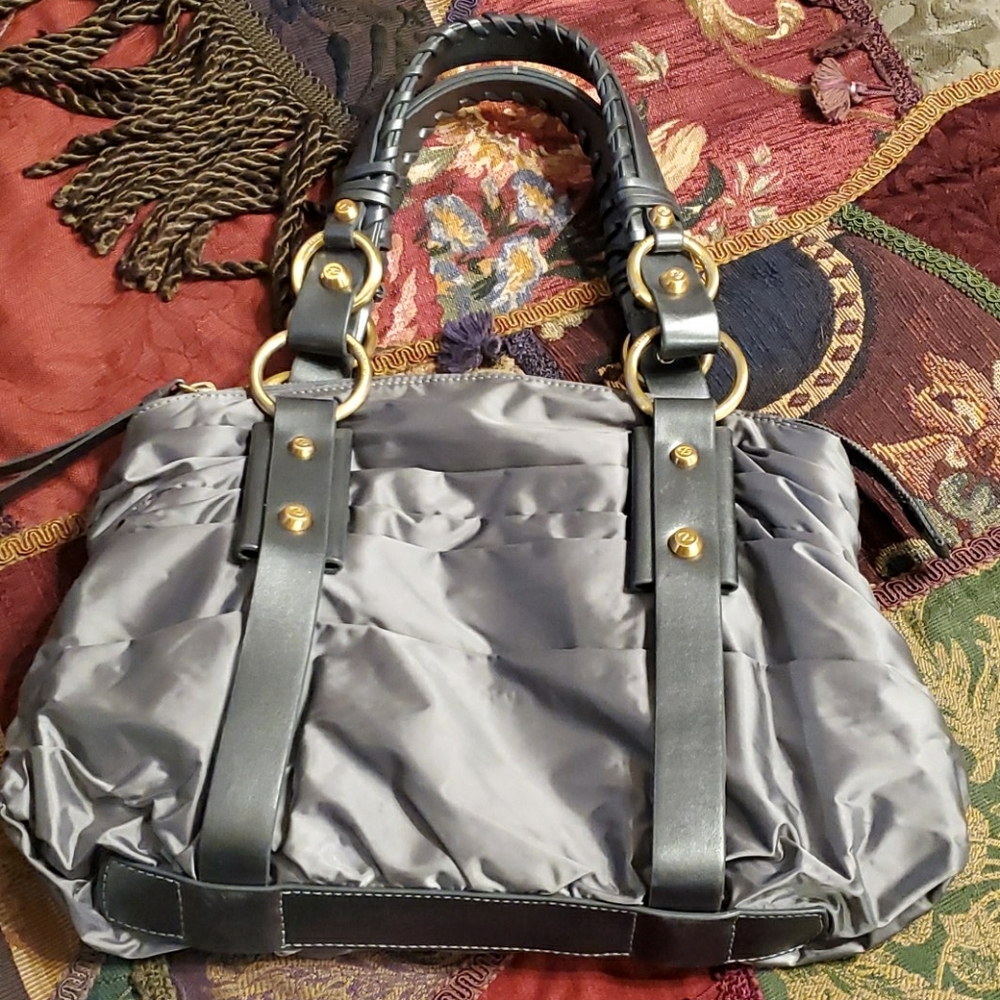 Francesco Biasia Silver and Gold Handbag
